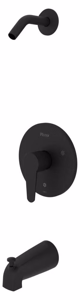 Miscelatore monocomando per bagno e doccia, finitura nera opaca, solo rivestimento