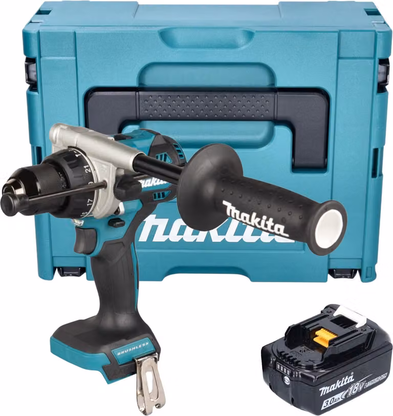 Makita DHP 492 F1J Avvitatore a percussione a batteria 18 V 141 Nm Brushless + 1x batteria 3,0 Ah + Makpac - senza caricabatteria