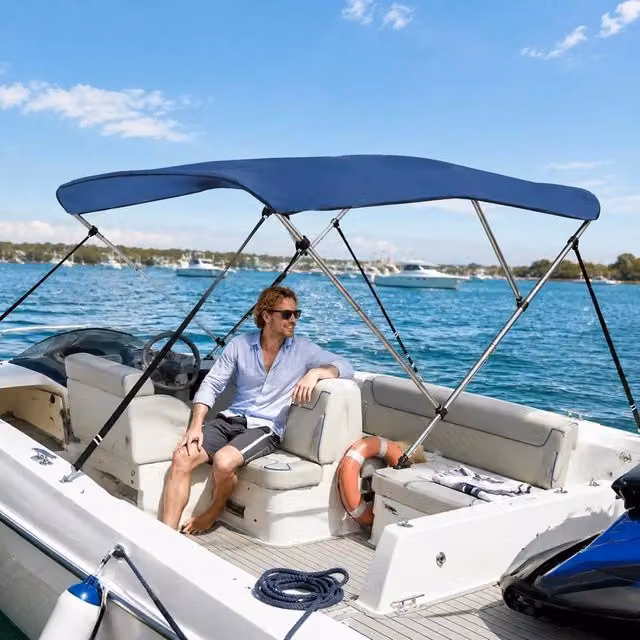 3-Bow Bimini Top Blue 183x160x137 Cm