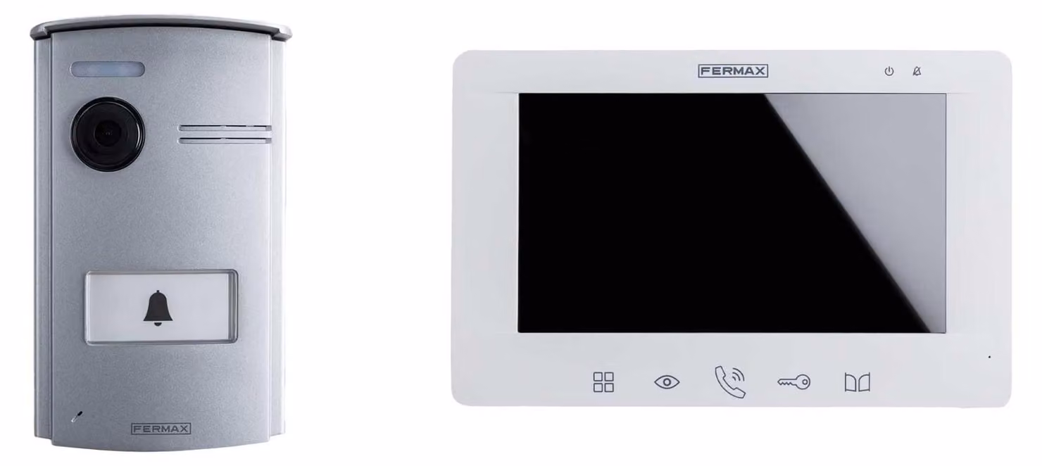 Kit videocitofono con schermo a colori da 7 pollici, monitor vivavoce, resistente all'acqua (grado di protezione IP54)