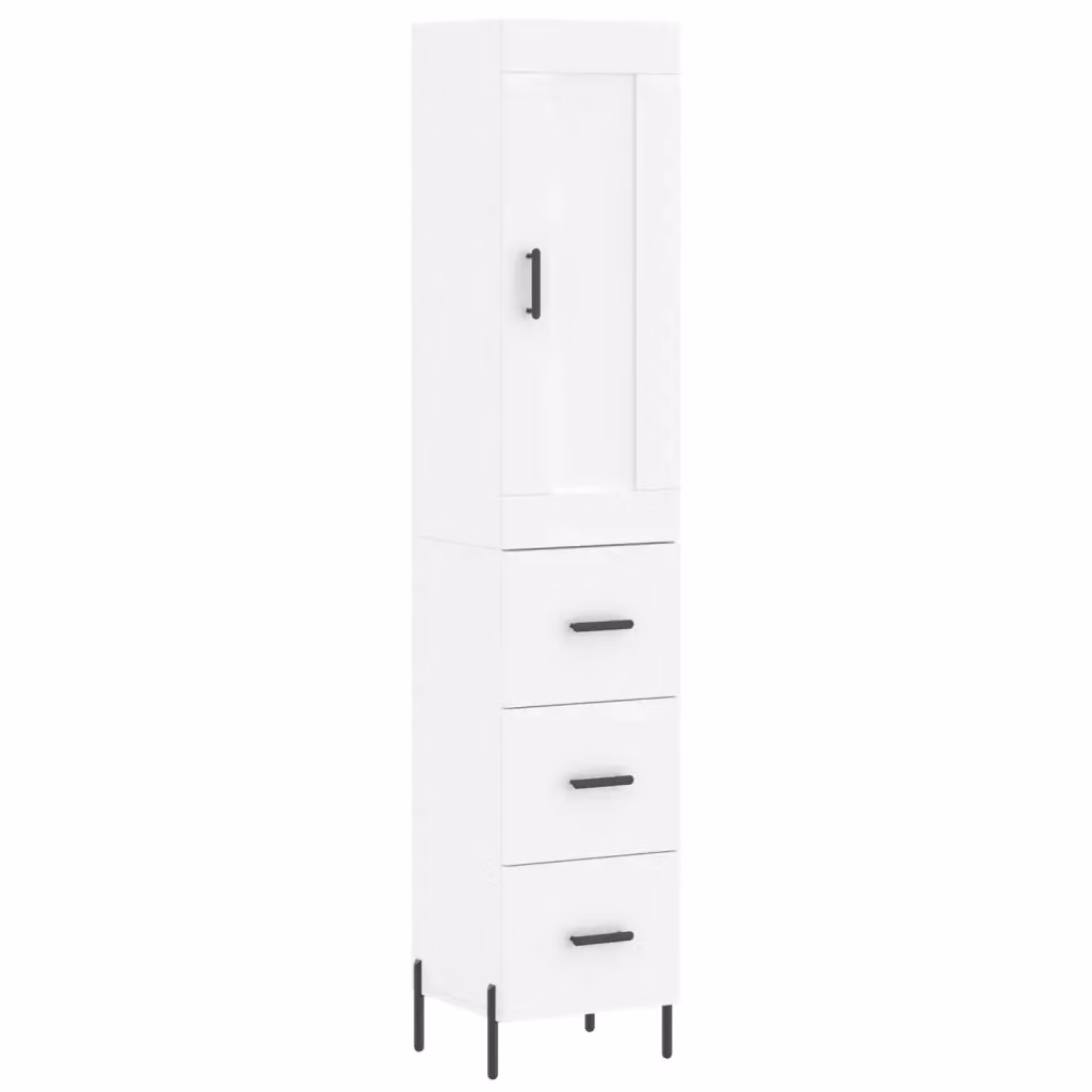 Credenza Buffet Armadio da Cucina Design Mania Bianca in Legno e Metallo L/P/H: 34,5 x 34 x 180 cm – 2