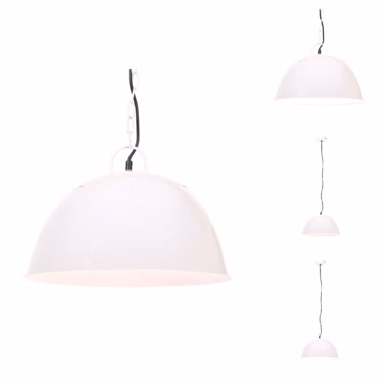 vidaXL Lampada a sospensione in stile industriale vintage 25 W bianca rotonda 41 cm E27 - Lampade