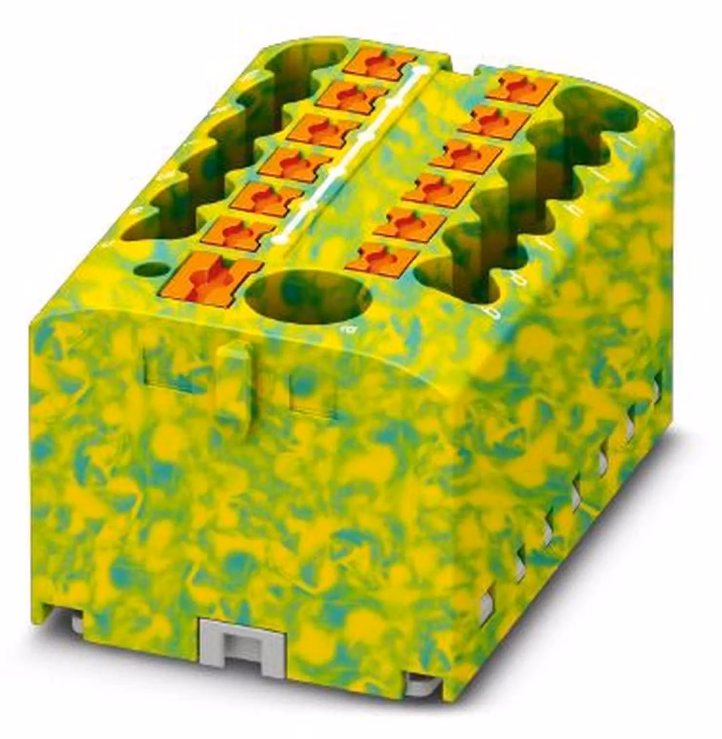 Blocco di distribuzione - Morsetto passante 41 mm 24 A PTFIX 6/12×2,5 GNYE
