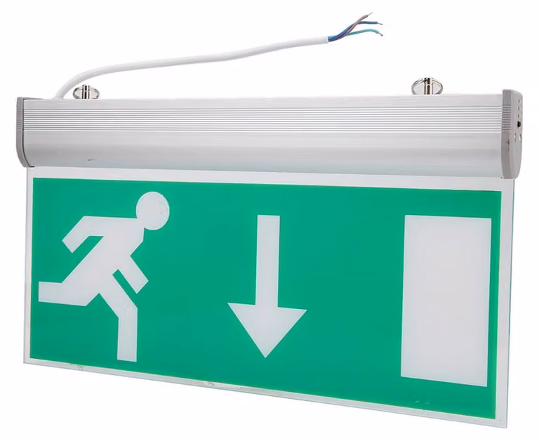 Segnaletica di emergenza LED, acrilico, 110-220V, rettangolare, verde
