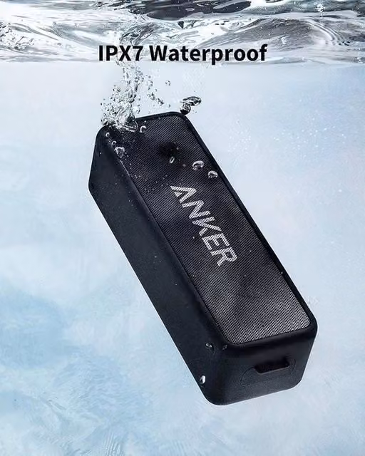 Altoparlante portatile Bluetooth Anker nero con certificazione IPX7