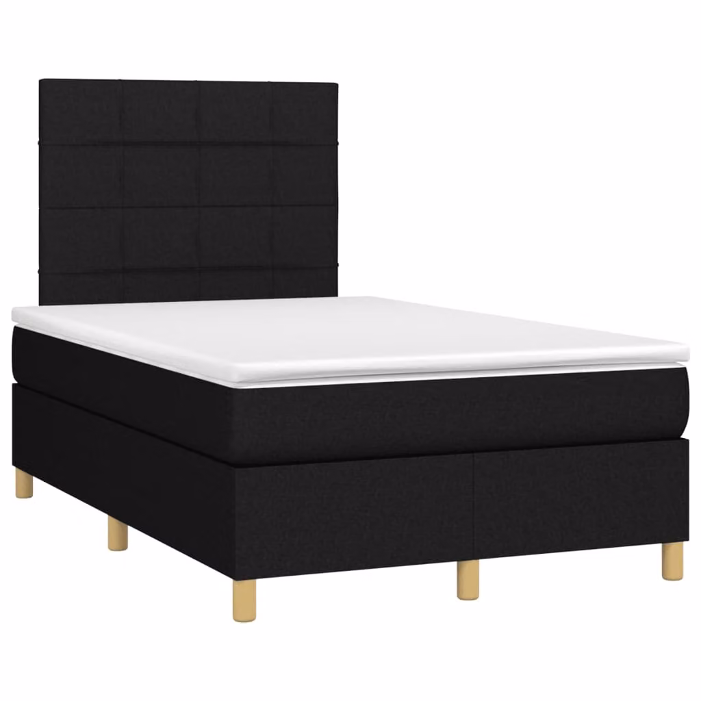 Maison Exclusive - Letto a Molle con Materasso e LED Nero 120x190 cm in Tessuto