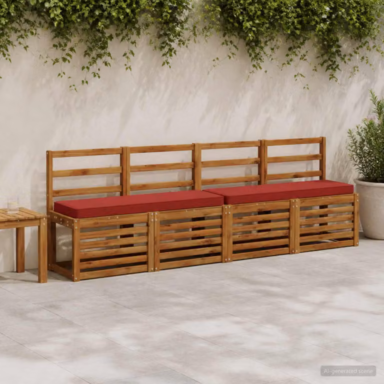 Cuscino per Panchina vidaXL VUGHT in Poliestere Rosso, Rivestimento Rimovibile e Lavabile