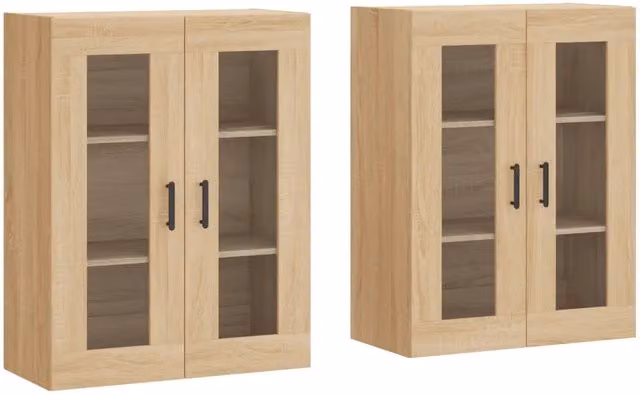 Armadietti a Parete 2 pz Rovere Sonoma in Legno Multistrato CFW1851629