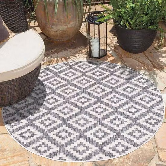 Paraspruzzi rotondo resistente alle intemperie per balconi e terrazzi - Grigio - 160 x 160 cm