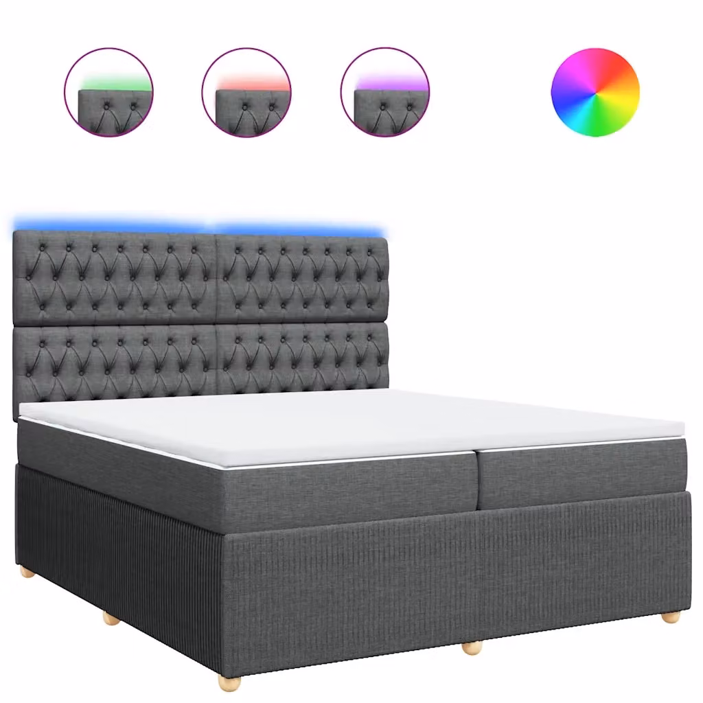 Letto Ibrido Moderno vidaXL con Materasso Grigio e Bianco L/P: 200 x 200 cm – 2