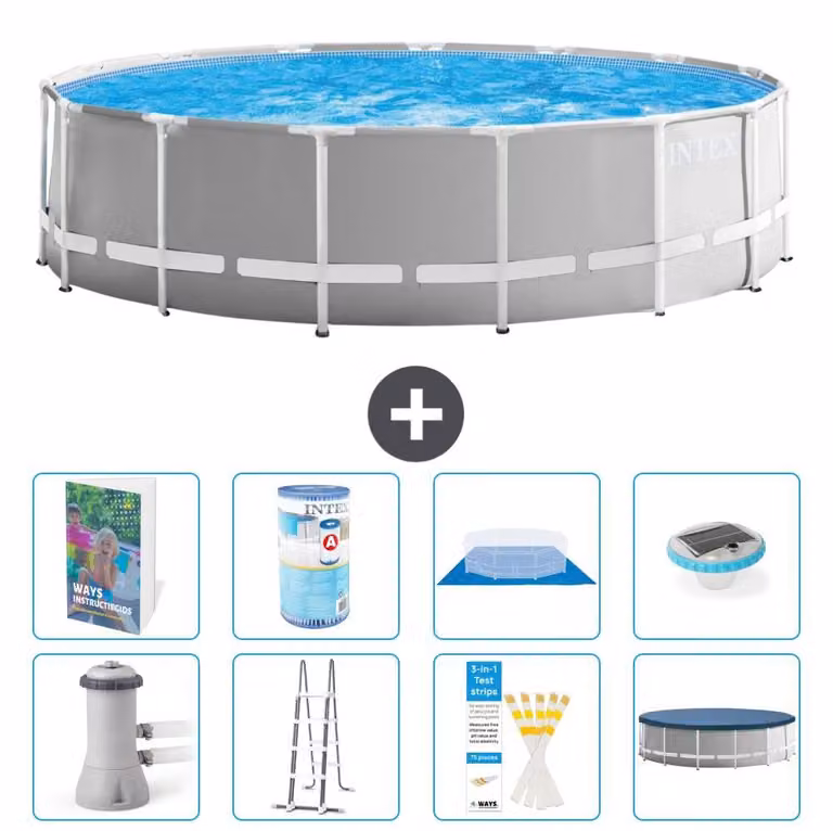 Struttura per piscina a forma di prisma - 457x122 cm - composta da 7 elementi - modello S622