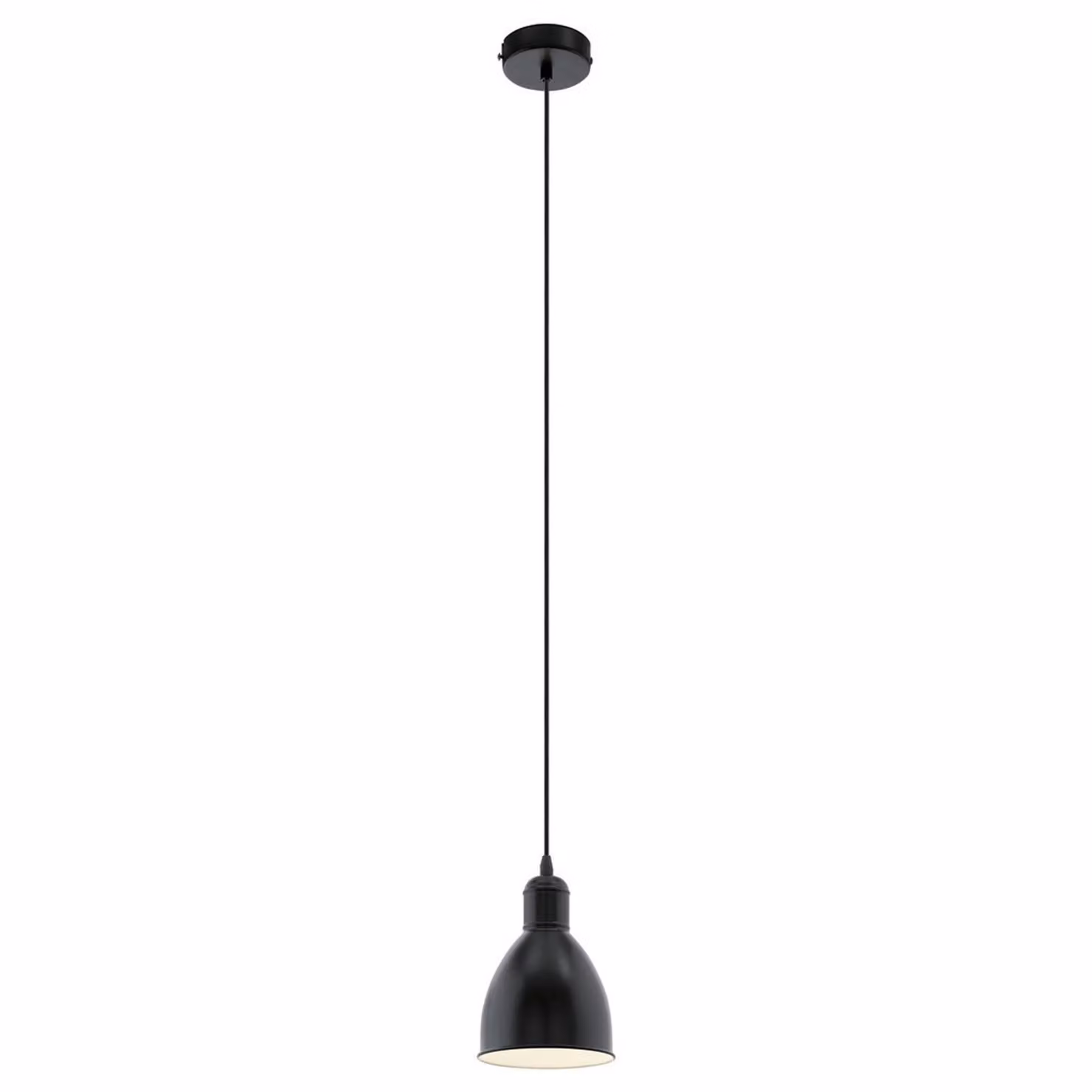 Sospensione Vintage Priddy Acciaio Nero Bianco 1 Luce E27