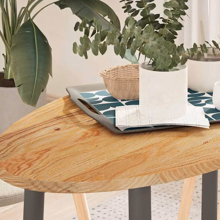 Piano Tavolo Ovale in Rovere Massello Marrone Chiaro vidaXL L: 100 cm, P: 50 cm, H: 2 cm