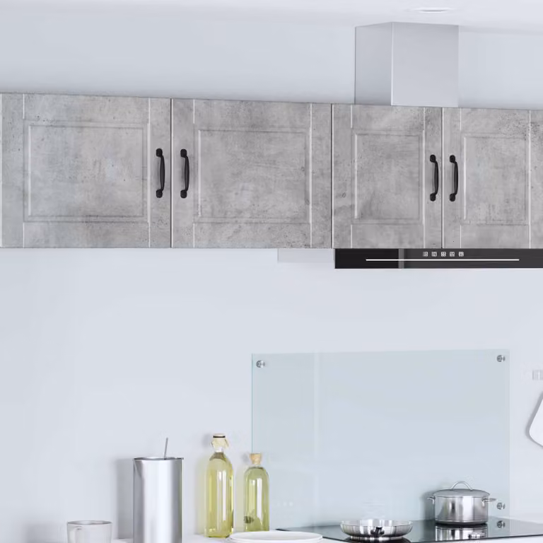 Set di 2 armadietti a muro vidaXL PORTO moderni per cucina in MDF, colore grigio opaco, L/P/H: 50 x 40 x 31 cm
