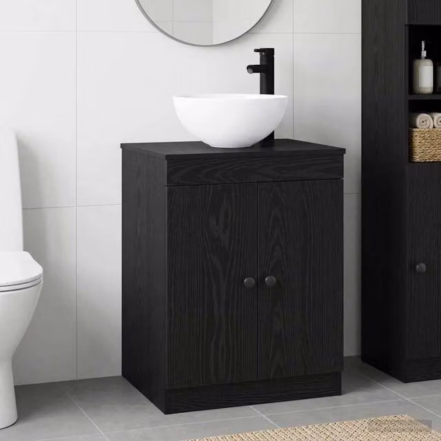 Set di mobili per il bagno Rovere Nero Legno ingegnerizzato 3404215