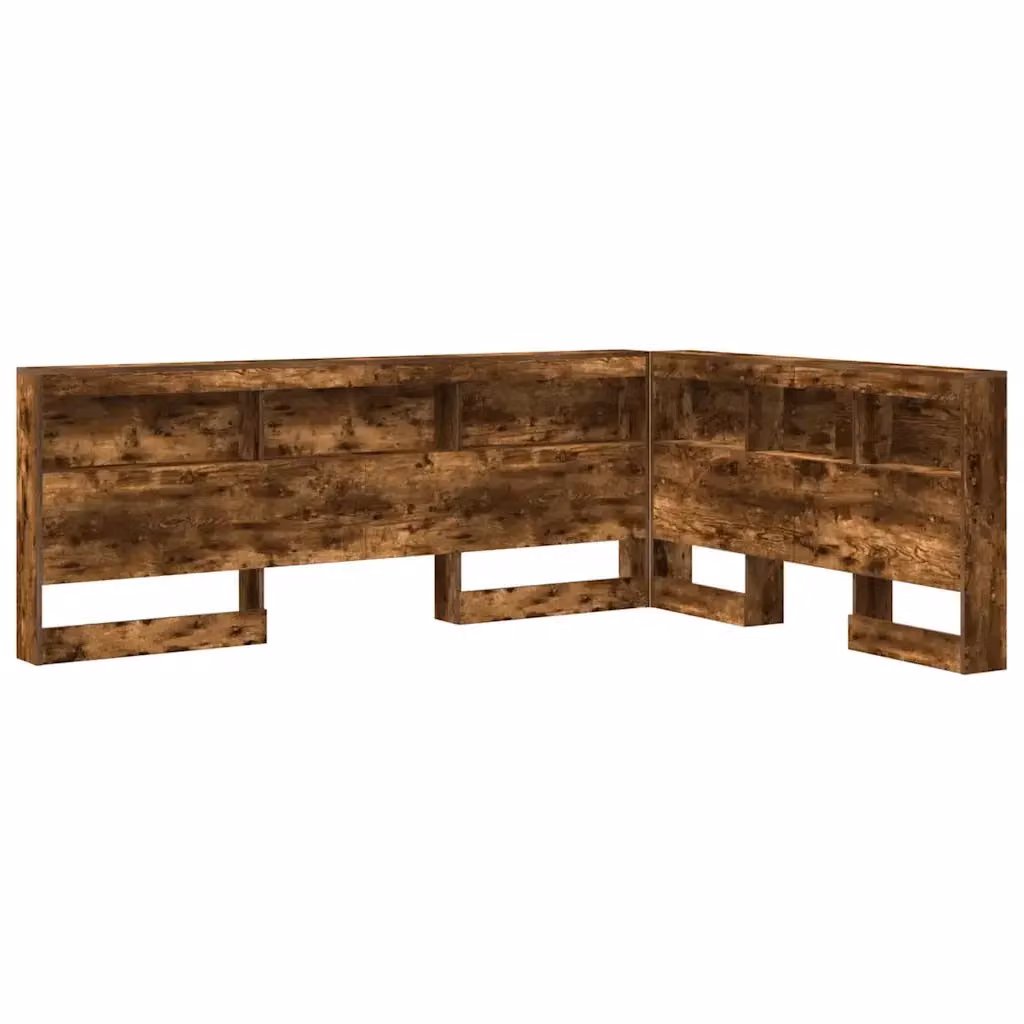 Testata letto con contenitore vidaXL in legno e metallo marrone con ripiano integrato e porta USB L/P/H: 152,5 x 18,0 x 207,5 cm – 2