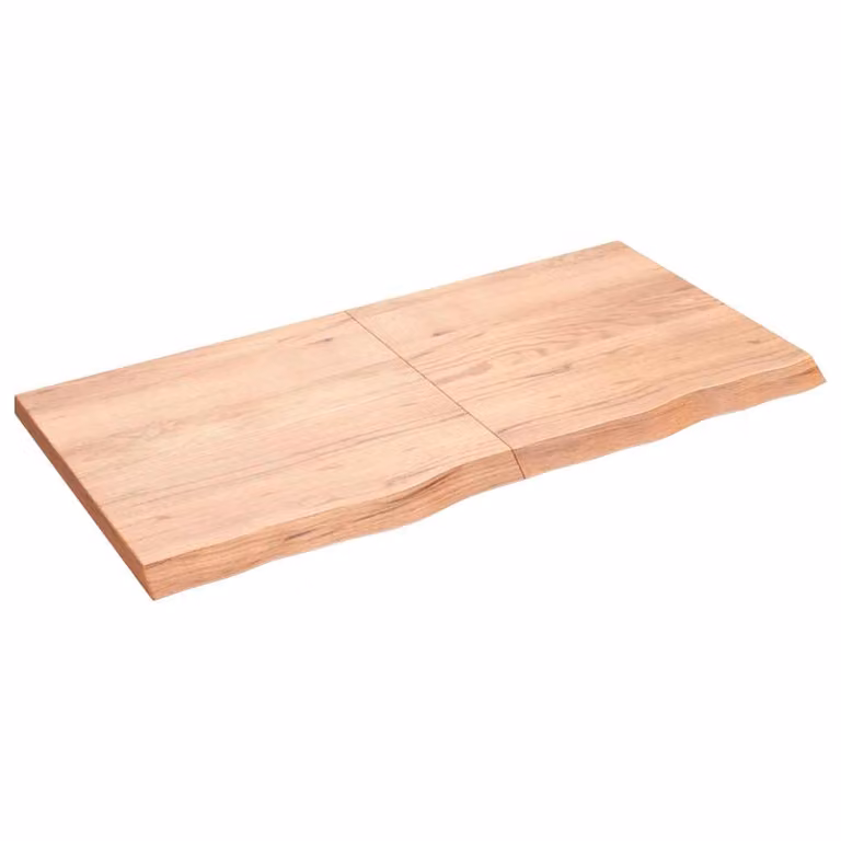 Piano Tavolo in Rovere Massello con Bordo Naturale vidaXL, Marrone, L: 120 cm, P: 60 cm, H: 2-4 cm