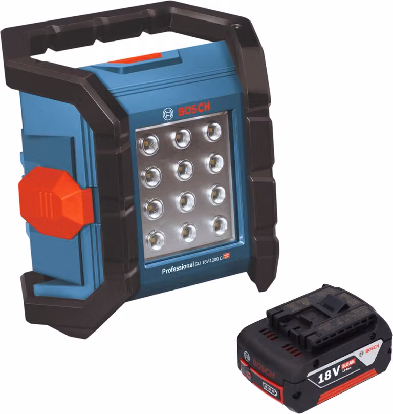 Faro da cantiere a batteria Bosch GLI 18V-1200 C Professional 18 V 1200 lm + 1x batteria 5,0 Ah - senza caricabatteria