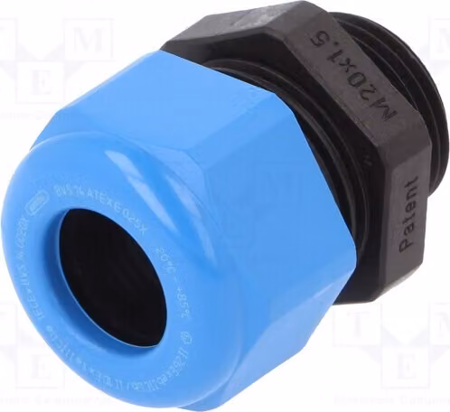 1 x Raccordo per cavo, grado di protezione IP68, materiale: 1,5, colore: nero-blu, codice prodotto: 1.292.2017.50, filettatura: M20