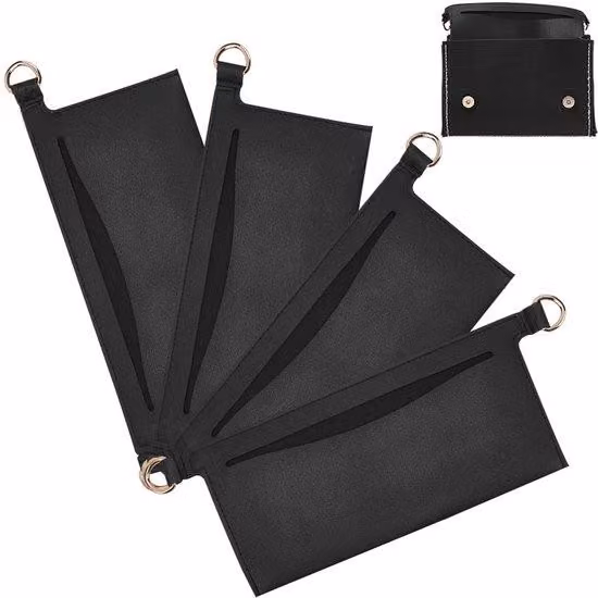 Astuccio portaoggetti in morbida pelle, nero, 17 x 6,8 cm