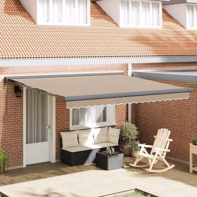 Tenda retrattile Beige 400 × 300 cm Tessuto e Metallo 3330620