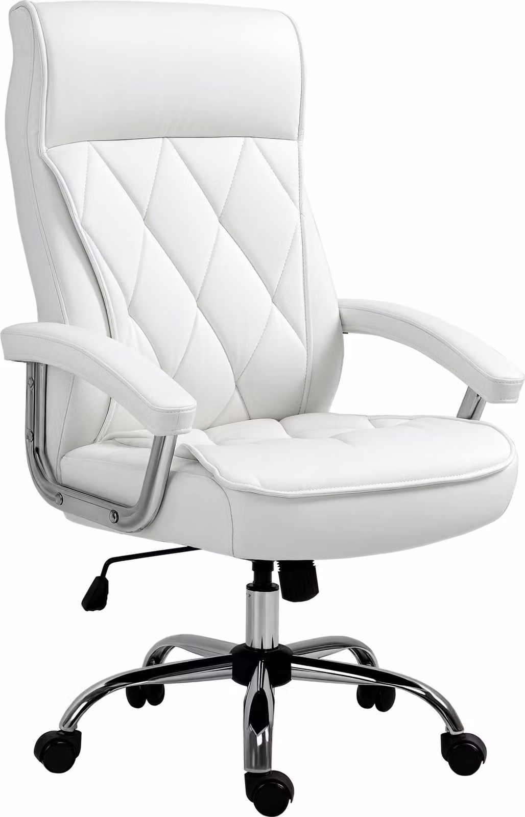 Sedia da ufficio 921-473WT, ergonomica, girevole, con funzione a dondolo, regolabile in altezza, bianca, 66 x 69 x 121 cm - A