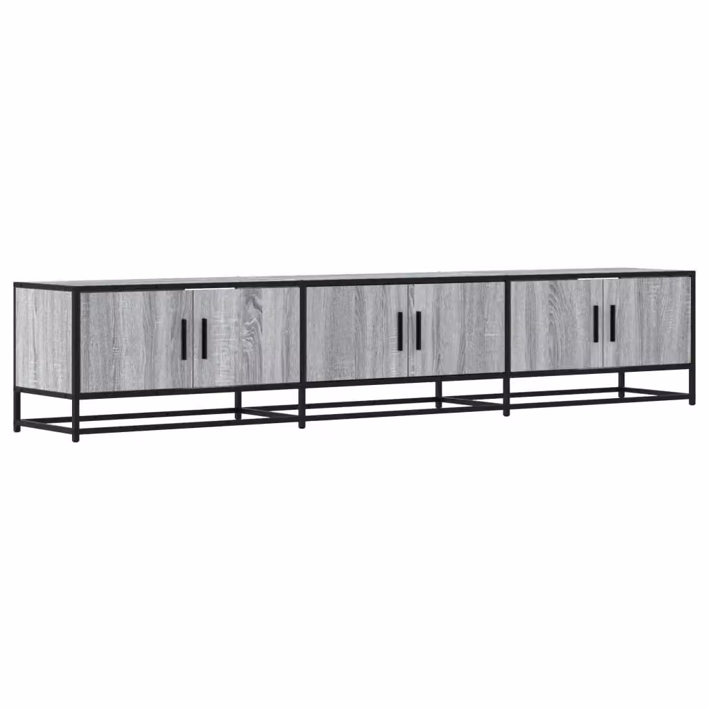 Mobile Porta TV Industrial vidaXL Grigio in Legno e Metallo L: 210 cm, P: 35 cm, H: 41 cm – 2
