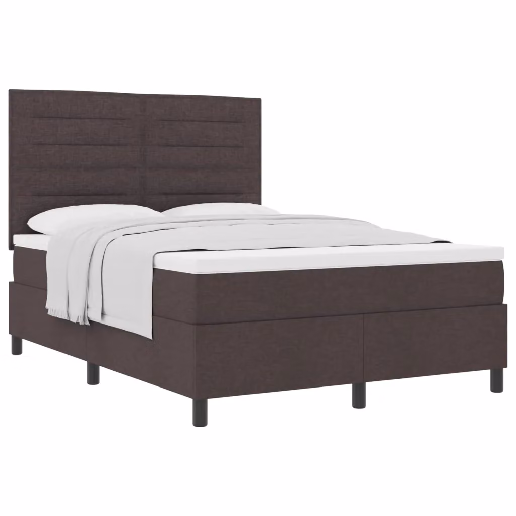Letto con materasso a molle vidaXL in tessuto marrone con struttura in legno e plastica L/P: 160 x 200 cm – 2
