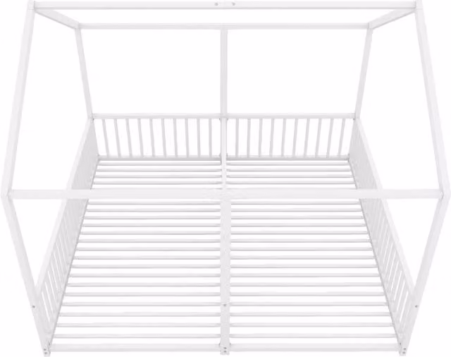 Letto a castello per bambini in metallo bianco con scaletta e barriera L/P/H: 206 x 90 x 174.5 cm – 1