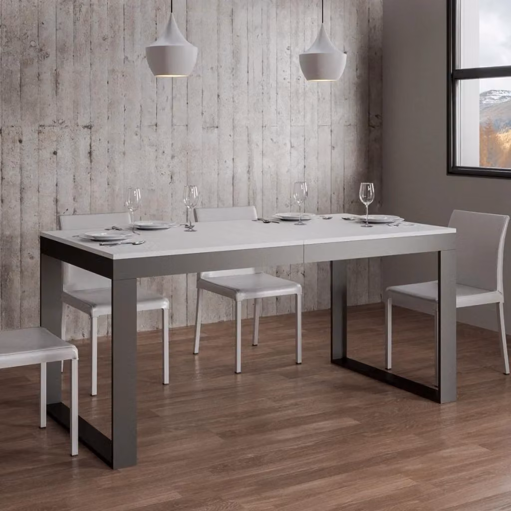 Tavolo allungabile Itamoby moderno in finitura bianco frassino con telaio antracite L/P/H: 160 x 90 x 77 cm (estendibile fino a 264 cm) – 2