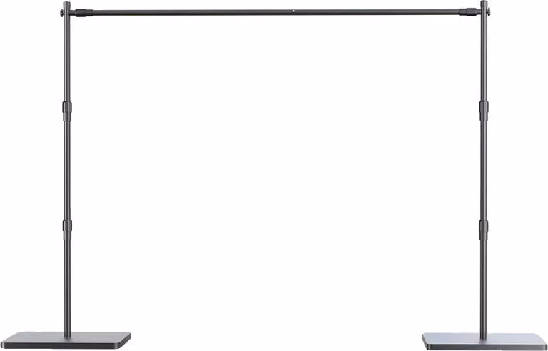 Telaio di supporto dello sfondo, larghezza regolabile, altezze multiple, materiale robusto, tutto nero 2,4x3M