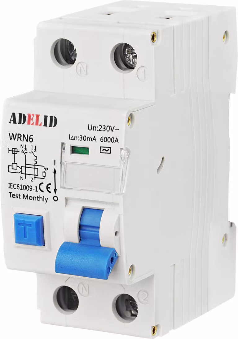 Interruttore differenziale/interruttore magnetotermico combinato. Interruttore differenziale/magnetotermico combinato, 16A, 30mA, 2 poli, tipo C