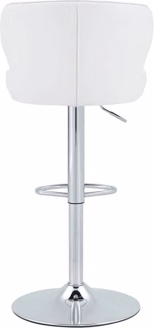 2 sgabelli da bar bianchi, con schienale, regolabili da 85 a 110 cm, girevoli a 360°