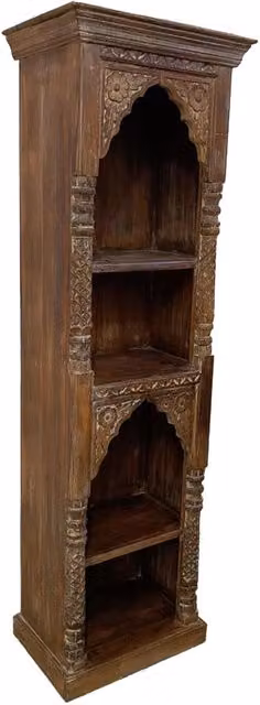 Scaffale libreria in legno finitura artigianale marrone 57x41x183 cm