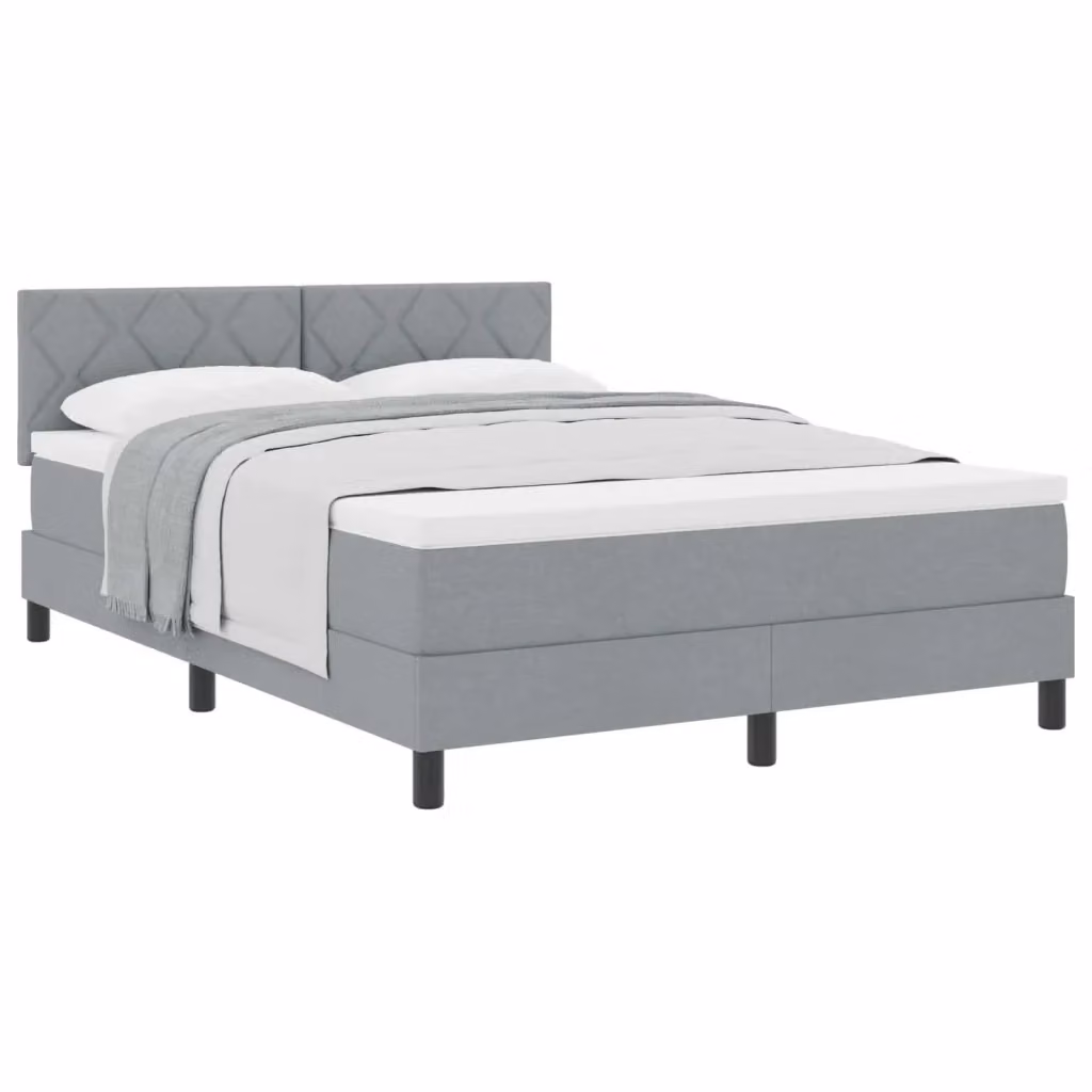 Letto ibrido con testiera in tessuto grigio vidaXL L/P: 140 x 200 cm – 2