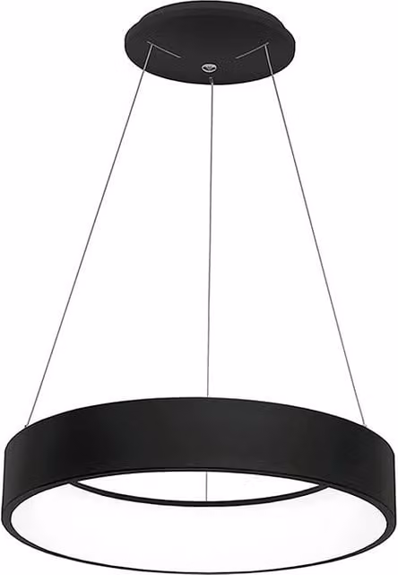 CHOPIN - Lampada a Sospensione Tonda a LED 36W, 3000K, Luce Calda, Struttura in Metallo Nero, Diffusore in Metacrilato, IP20 - Rossini Group
