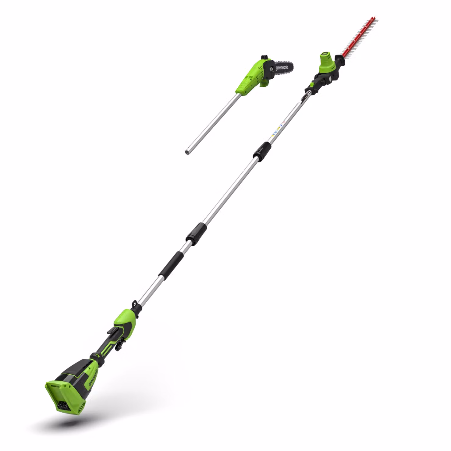 Greenworks POWERALL 24V Potatore e Tagliasiepi ad asta Gen. II verde con lame in acciaio senza batteria