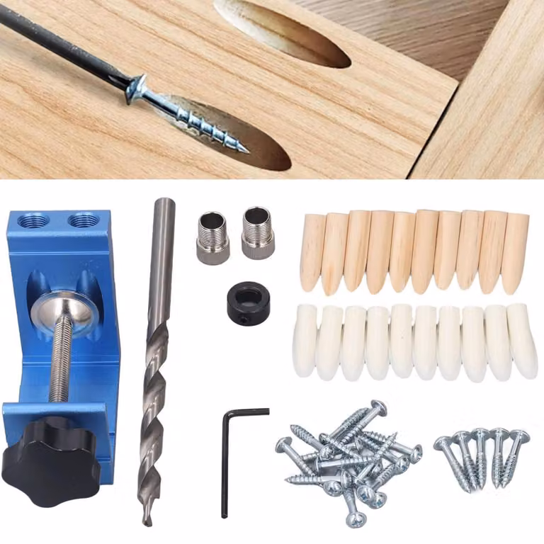 Elzusha - Kit per la lavorazione del legno con trapano e viti