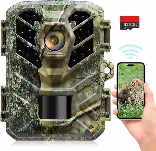 Telecamera di sorveglianza per la fauna selvatica - Sensore di movimento - Visione notturna - Osservazione della fauna selvatica - Telecamera da esterno - Osservazione della natura - Fotografia naturalistica - Documentazione delle tracce degli animali - S