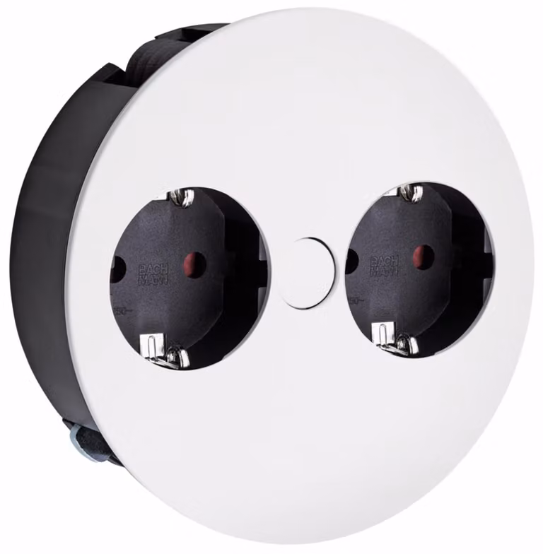 BachmannTwist presa doppia con prese Schuko, bianco opaco 7053076