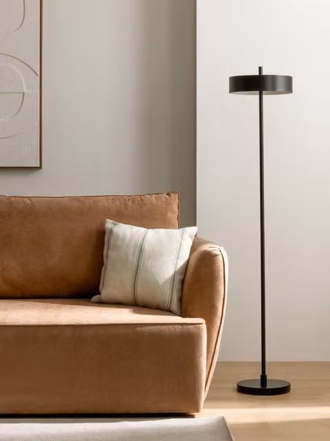 Lampada da terra moderna Note in metallo nera Kenay Home H: 150 cm, L: 30 cm, P: 30 cm