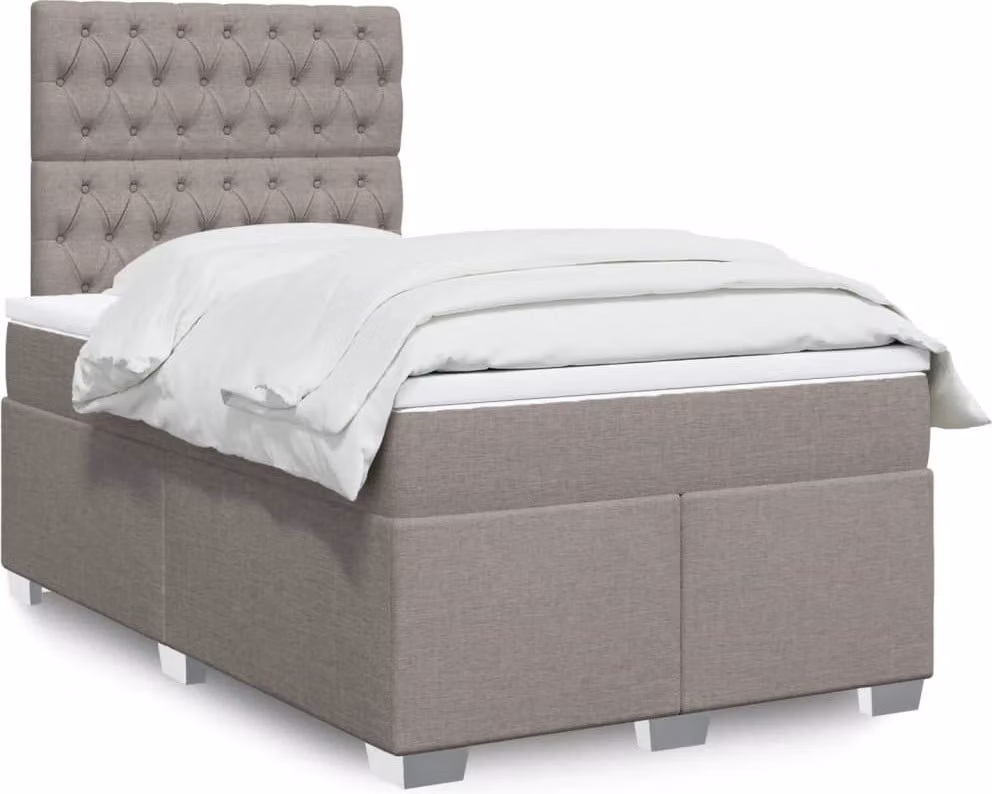 Maison Exclusive - Letto boxspring con materasso Taupe 120x200 cm Tessuto