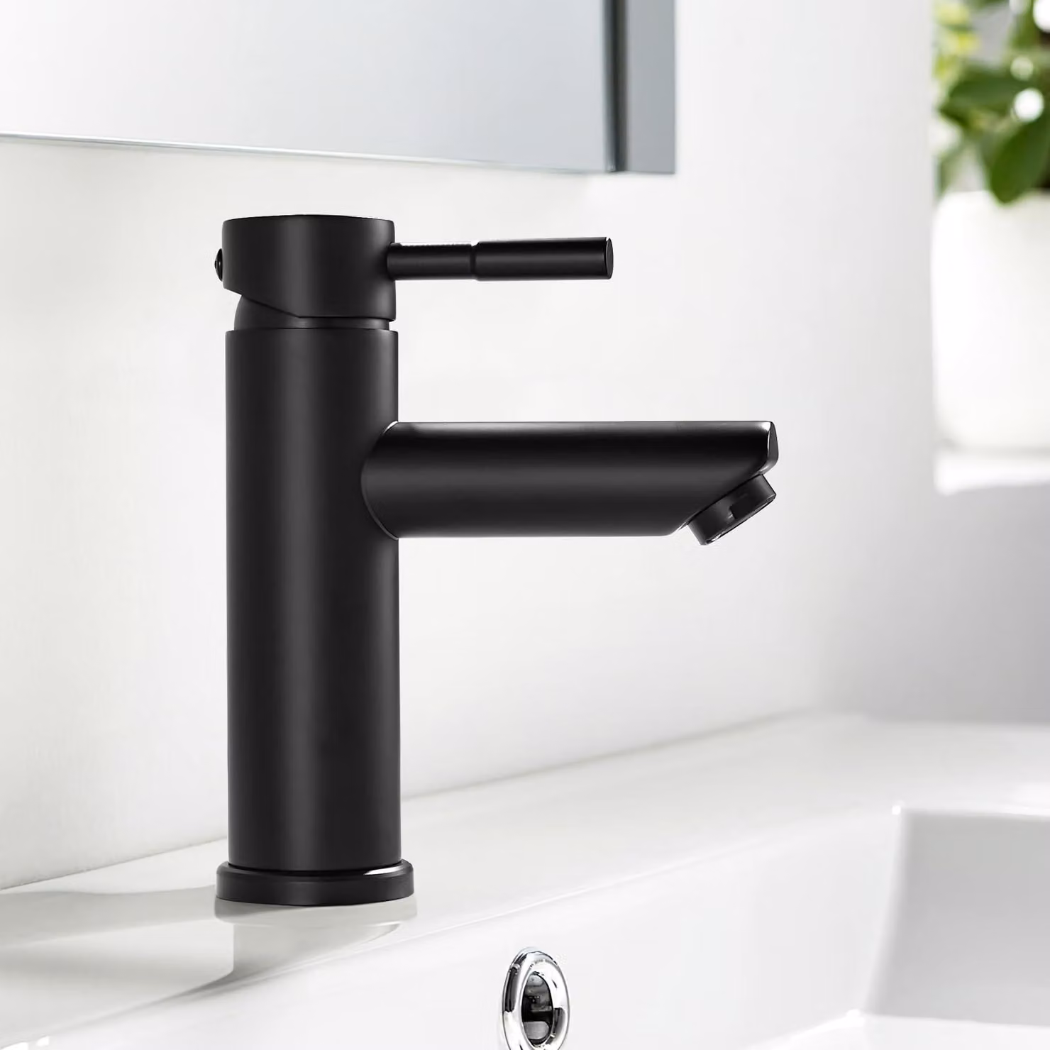 Miscelatore monocomando per lavabo, acciaio inossidabile, 1 pezzo