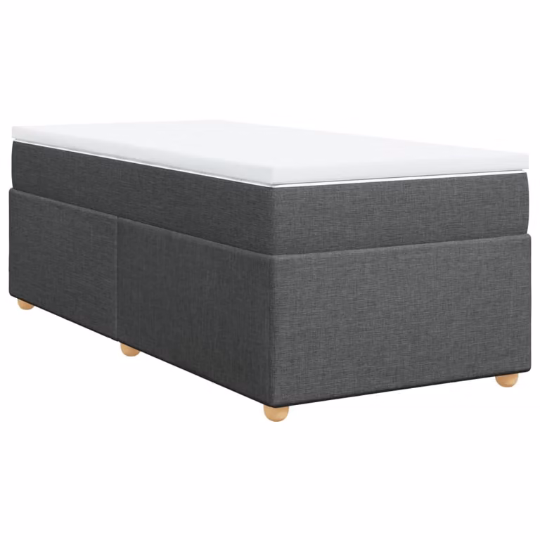 Giroletto a Molle con Materasso Grigio Scuro 90x200 cm Tessuto