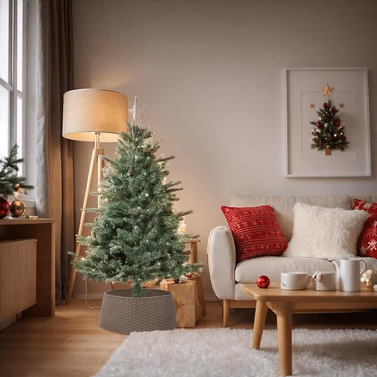 vidaXL Gonna per Albero di Natale Marrone in Plastica Ø65 x 23 cm