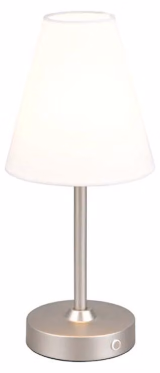Lampada da tavolo a LED, nichel opaco, a batteria, H 29 cm
