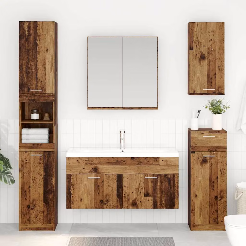Armadio sottolavello vidaXL in legno effetto vintage marrone per bagno