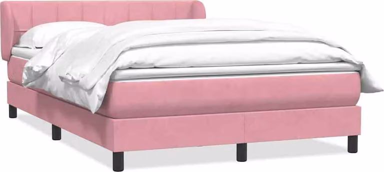 Giroletto a Molle con Materasso Rosa 160x210 cm in Velluto