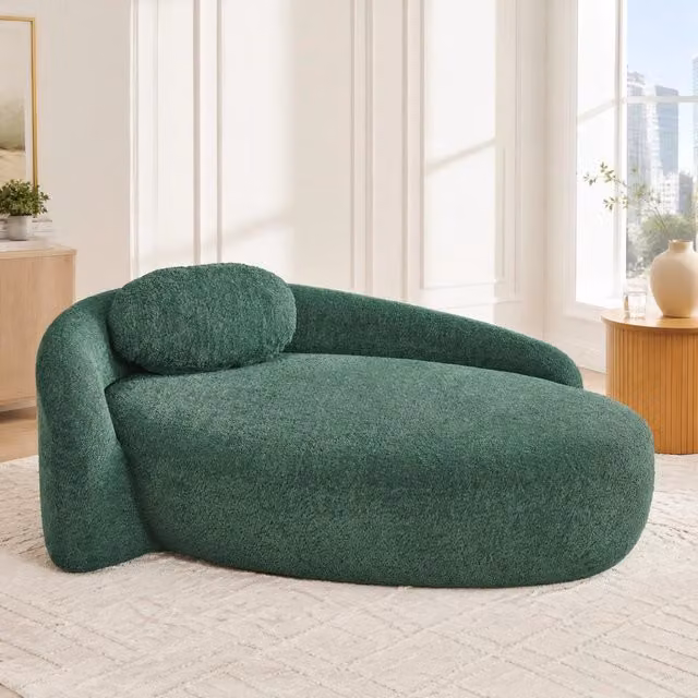 Divano in tessuto Teddy con schiuma ad alta elasticità; design arrotondato; verde