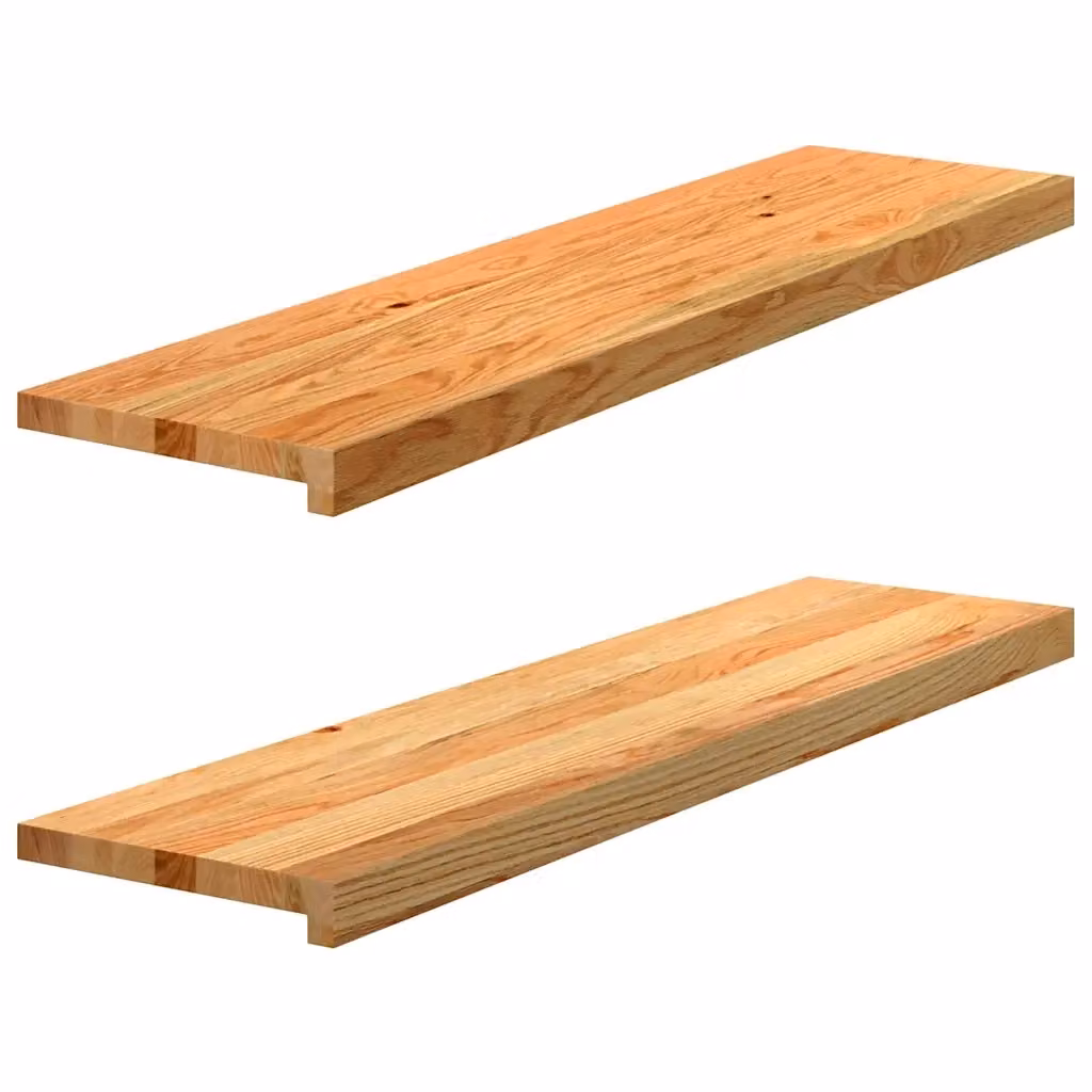 Set di 2 gradini in legno massello di rovere color marrone chiaro vidaXL L 100 cm x P 30 cm x H 2 cm – 2